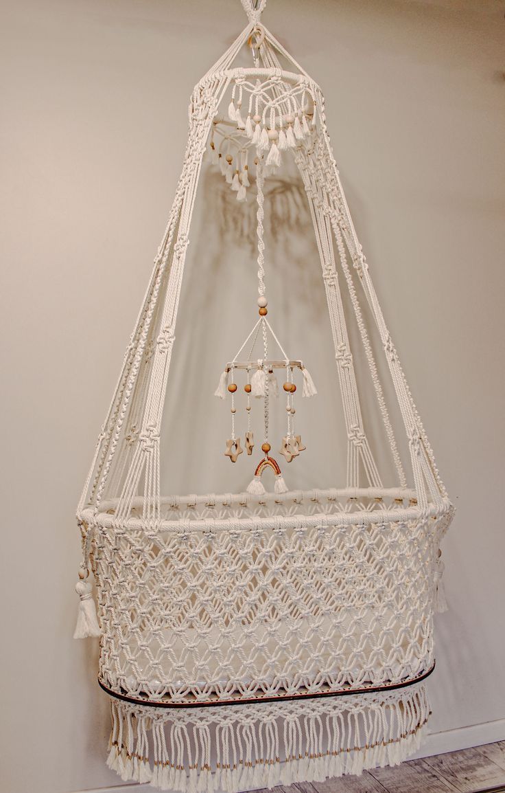 Handwoven Macrame Baby Hanging Cradle (Jhula)